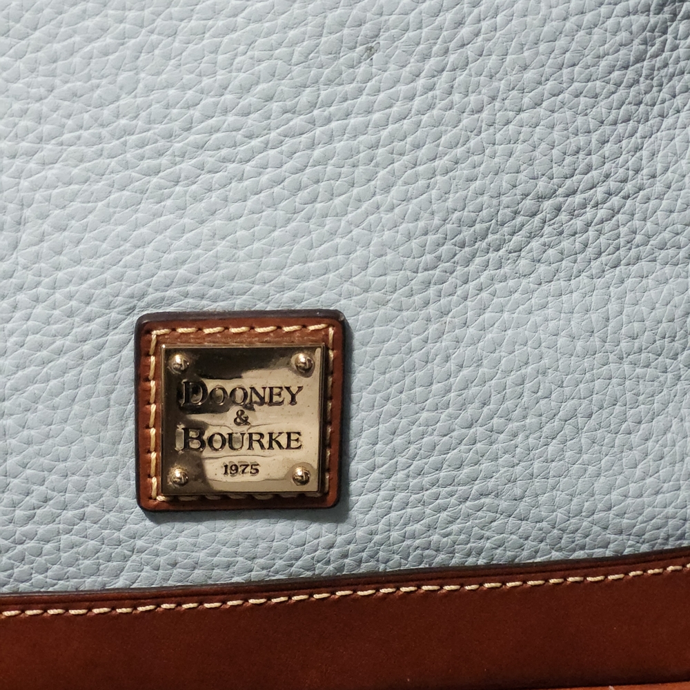 Dooney & Bourke Light Blue and Tan Satchel - Picture 9 of 9